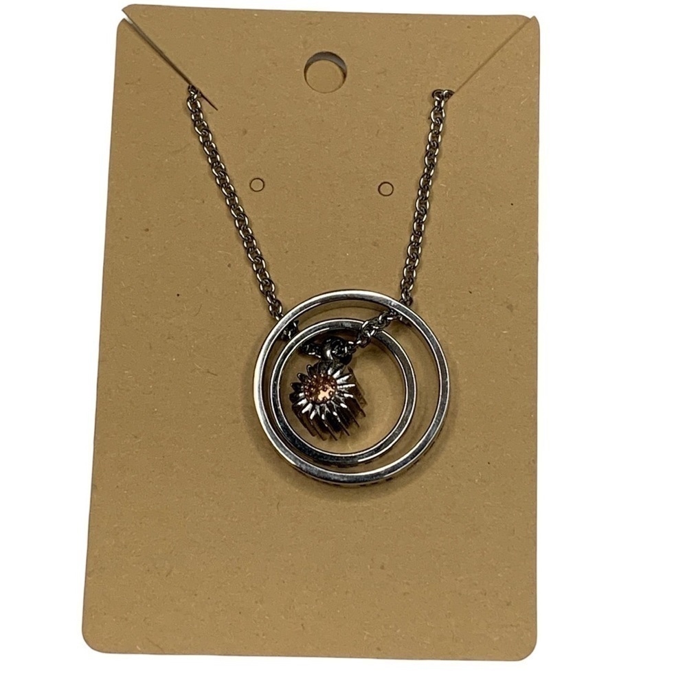 Silver dandelion necklace